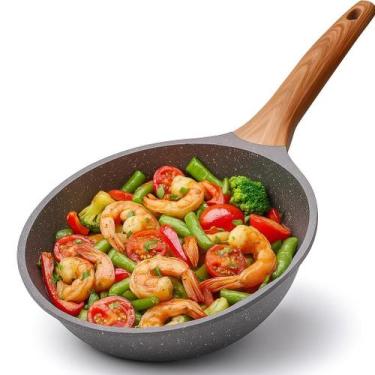 Imagem de Frigideira Ceramica Panela Antiaderente Fogão Cooktop Indução Gás Cozi