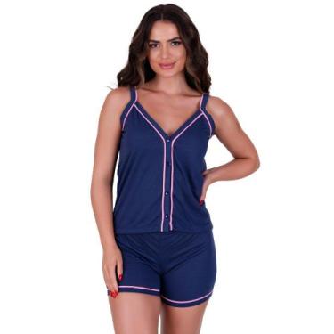 Imagem de Pijama Amamentação Americano com Botão Alça Maternidade Pós Parto Femi