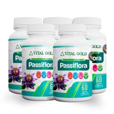 Imagem de PASSIFLORA - 500mg (60 Cápsulas) VITAL GOLD, 05 Unidade