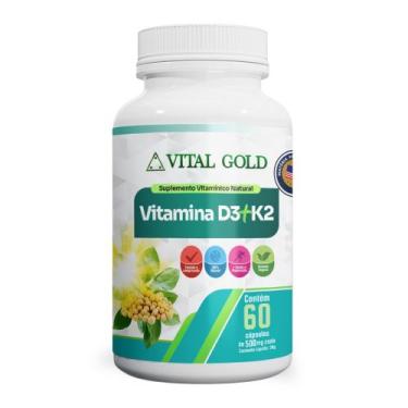 Imagem de VITAMINA D3 + K2 - 500mg (60 Cápsulas) VITAL GOLD, 01 Unidade