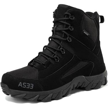Imagem de Botas Quentes De Trekking E Caminhada Para Homens E Mulheres Botas Militares Táticas Ao Ar Livre, Black, 11 UK