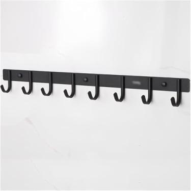 Imagem de Cabide De Parede Resistente, Gancho De Parede De Estilo Moderno, Gancho Multifuncional à Prova De Ferrugem De Liga De Alumínio Montado Na Parede, Adequado Para Entrada, Black, 60cm/23.6in
