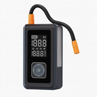 Imagem de Inflador De Pneus Digital 150psi Com Auxiliar De Partida 500a – Power Bank 10000mah, Usb-c E Lanterna Led Sos - Preto