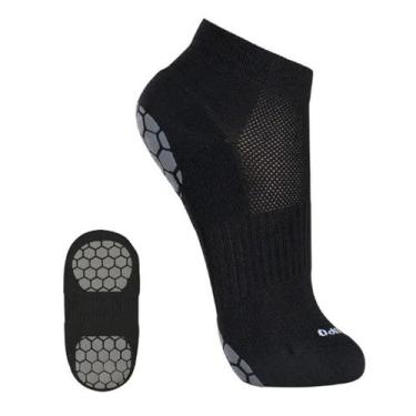 Imagem de Meia Lupo Antiderrapante Preta Pilates Silicone Feminino Mulher, Preto