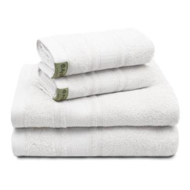 Imagem de Jogo De Toalha Algodão Egípcio Banhão Memphis 4 Peças Appel Branca - A