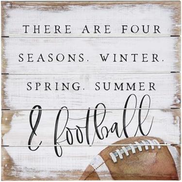 Imagem de Simply Said, paletes perfeitas INC – temporada de futebol, placa de madeira rústica de 15,24 x 15,24 cm PET1983