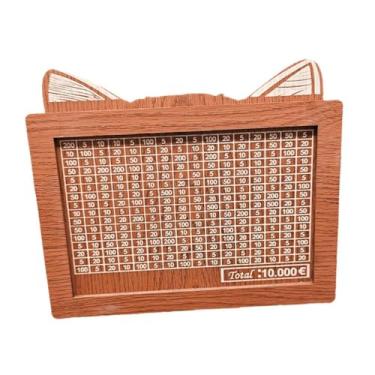 Imagem de Generic Caixa de dinheiro de madeira com contador, economizador de dinheiro, caixa de armazenamento criativa, economia, cofrinho para crianças, meninos e, 10.000 euros