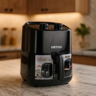 Imagem de Air Fryer 127V 3,4L Preta Antiaderente Com Timer Controle de Temperatura Pouco Óleo Saudável