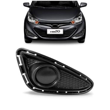 Imagem de Moldura Grade Farol Milha Hb20 2012 2013 2014 2015 Sem Furo