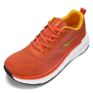 Imagem de KDN Tênis masculino de corrida de estrada acolchoado, antiderrapante, para pés largos, confortável, atlético, academia, treino, largura larga, X02-laranja, 12 Wide