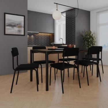 Imagem de Conjunto 3 Cadeiras de Jantar Fit com Estrutura Preta - Metalig