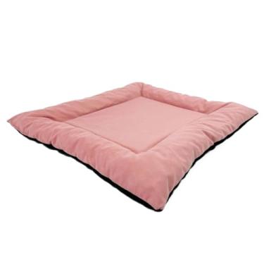 Imagem de Cama para Cachorro Caminha Pet Pequeno e Medio Colchonete com Bordas.(ROSA,MÉDIA)