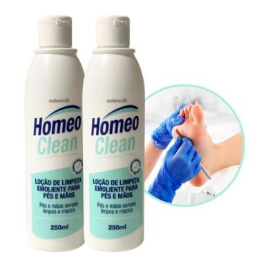 Imagem de Kit 2 Loção de Limpeza Emoliente Mãos e Pés Homeo Clean Podologia Nobr