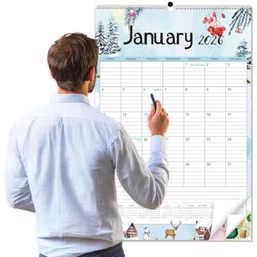 Imagem de Guasslee Calendário de parede grande 2026, agenda de parede jumbo vertical de 50,8 cm x 76,2 cm, calendário mensal de 18 de janeiro de 2026 a junho de 2027 com linhas, encadernação em espiral e notas