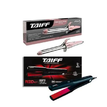 Imagem de Taiff Chapinha Elegance Red Ion + Modelador de Cachos Fox 3 Soft Rose 1" 25mm