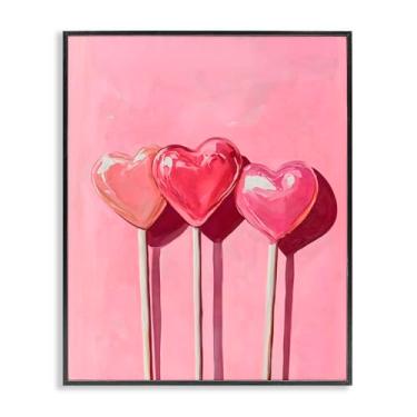 Imagem de Stupell Industries Três pirulitos em arte giclée emoldurada rosa preta, design por Arlington Prints, 76 x 61 cm