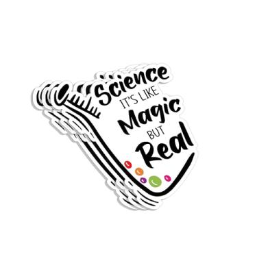 Imagem de (3 peças) Adesivo Science It's Like Magic But Real Funny Fact Sarcastic Laboratories Scientific Entusiasm Vinil Decalque para Tumbler Laptop Kindle Garrafas de Água Livros de Telefone - Tamanho 7 x 5