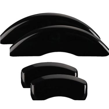 Imagem de Capas de pinça de freio MGP compatíveis com Jeep Grand Cherokee 2011-21, WK 2022 (requer rodas de 43.2 cm+) Acabamento revestido com pó preto, capas de pinça dianteiras e traseiras (conjunto de 4)