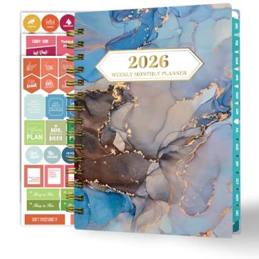 Imagem de Ymumuda Agenda 2026 - janeiro de 2026 - dezembro de 2026, agenda 2026 semanal e mensal, 21 x 15 cm, agenda acadêmica de 12 meses para mulheres, encadernação em espiral, adesivos, material escolar
