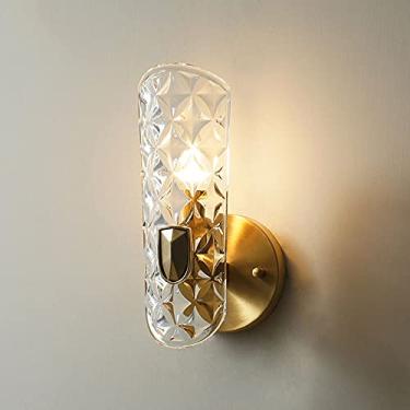 Imagem de Luminária de parede de latão, luminária de parede moderna, cúpula de vidro, luminária de parede para penteadeira interna, luminária de cabeceira para quarto, sala de estar, restaurante, vest