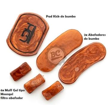 Imagem de Abafador de Tambores Luen LDH Kit Damper Color Cobre c/Padkick e Abafadores de Bumbo e Tom 98256