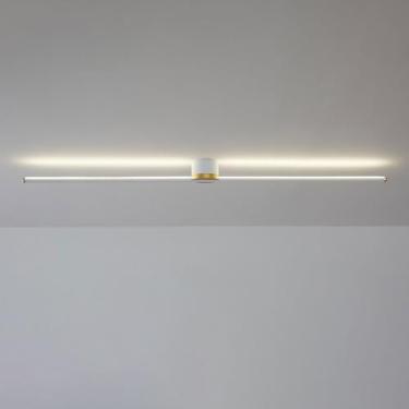 Imagem de Luminária de teto linear minimalista semi-embutida, lustre LED, luminária de corredor, faixa longa, rente ao teto, lâmpadas para sala de estar, quarto, escritório