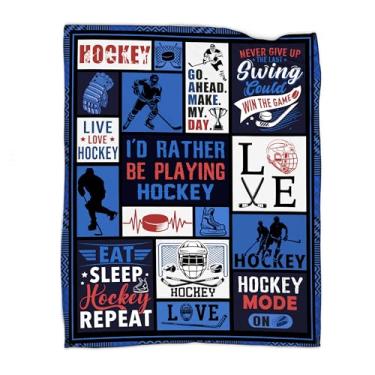 Imagem de Cobertor de hóquei para meninos, presentes de hóquei no gelo para meninos, homens e mulheres, presentes para amantes de hóquei, acessórios de hóquei, presente de jogador, cobertor de flanela macia