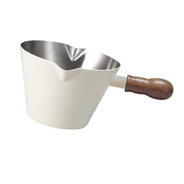 Imagem de Baoblaze Copo medidor para expresso, jarra fumegante com escala, caneca para bebidas com alça, espumador para café, para festa de chocolate quente, Branco