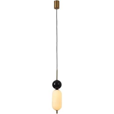 Imagem de Lustre pequeno de quarto minimalista moderno, luminária suspensa de mármore, iluminação de restaurante ocidental, luz pendente decorativa de cabeceira de personalidade, decoração moderna