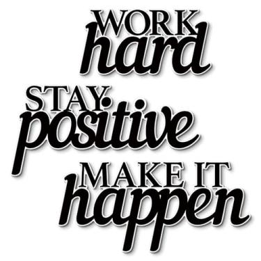 Imagem de Putuo Decor Conjunto de arte de parede motivacional "Work Hard Stay Positive Make It Happen" Inspirational Home Office Dorm Classroom Decor