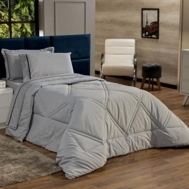 Imagem de Kit Edredom Liso Milano Dupla Face SOLTEIRO 02 Peças Percal 200 Fios -