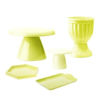 Imagem de Kit Mesa Decorada com Boleira Cogumelo e Acessórios – Vaso, Bandeja e Mini Peças (Amarelo Candy)
