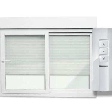 Imagem de Janela Integrada Pvc 2 Folhas Vidro Liso com Cremona Motor Controle Re