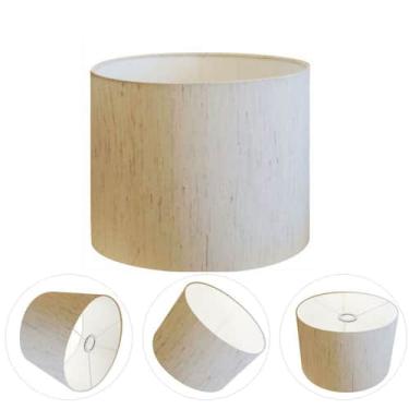 Imagem de Cúpula Abajur Cilíndrica Cp-7014 Ø35x21cm Linho Bege - Vivare