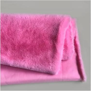 Imagem de ININOSNP Pelúcia curta macia artificial grossa, 180 x 50 cm, tecido de pele sintética de pelúcia para disfarces, cosplay, trabalhos manuais, fotografia, decoração de casa, brinquedos (Dark Pink)