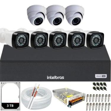 Imagem de Kit DVR Intelbras 8 canais 3TB 8 câmeras Full HD 1080p Infra 20m
