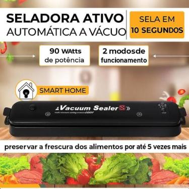 Imagem de Máquina Embalar Alimentos Vácuo Portátil Bivolt Potente - ROMI