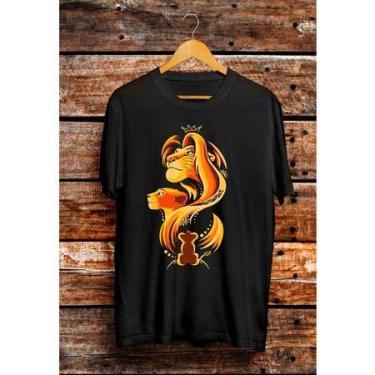 Imagem de Camiseta Adulto Rei Leao Unissex 100% Algodão - loja dinka, p, Preto