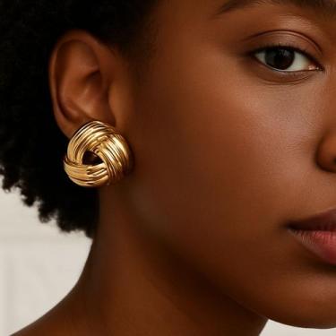 Imagem de Brincos folheados a ouro e prata abs triangulo maximalista - dondocas.