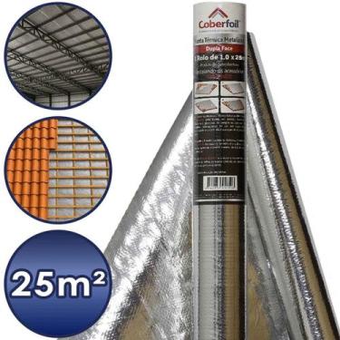 Imagem de Manta Térmica Metalizada Dupla Face 1m x 25m2 Telhado Sub Cobertura Re