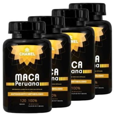 Imagem de Maca Peruana Premium 100% Pura  4  Frascos com 120 cápsulas     Chamel