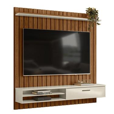 Imagem de Painel Home Suspenso Texas 1.8 Com 1 Porta 180 Cm Cinamomo Mel/off White Cinamomo Mel/off White