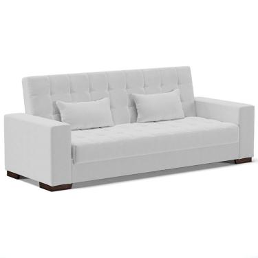 Imagem de Sofá Cama Decorativo 210cm Beesley Linho Cinza - Gran Belo