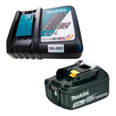 Imagem de Kit Carregador DC18RC Bivolt com 3 Baterias BL1830B Makita
