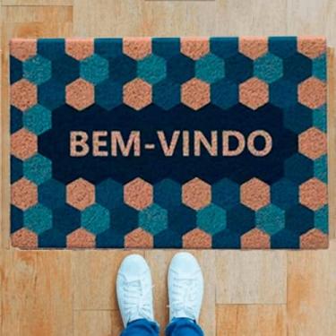 Imagem de CAPACHO VINILICO ESTAMPADO 60X40CM BEM-VINDO AZUL KLB03