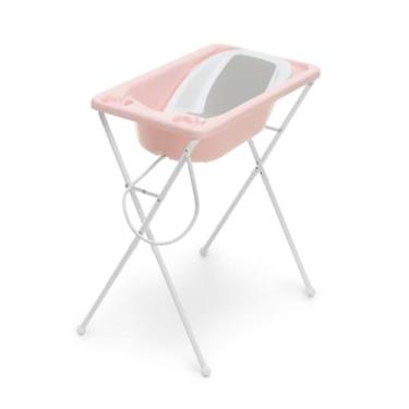 Imagem de Banheira Infantil Para Bebê Acqua Trio Até 20Kg Com Suporte 7065 (Rosa)