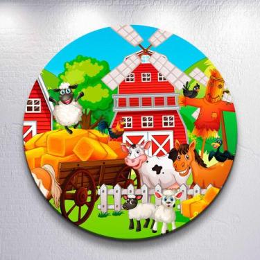 Imagem de Painel Tema Fazenda Animais Capa Grande e Mini Redondoda Estampa Subli