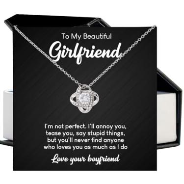 Imagem de Colar To My Girlfriend Forever Love, colar para namorada, namorado namorada, presente romântico para namorada do namorado, colar de promessa para ela, presentes de aniversário para namorada, presente