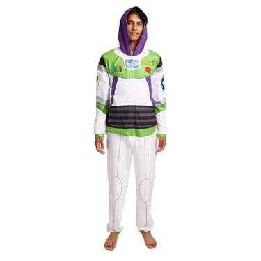 Imagem de Bioworld Toy Story Buzz Lightyear macacão adulto manga longa com capuz cosplay fantasia União Terno - 2GG