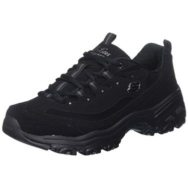 Imagem de Skechers Tênis esportivo feminino D'Lites Memory Foam com cadarço, preto, 42, Preto, 11 Wide